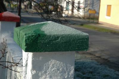 Frost On Fence Pillar