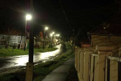 Village Main Street By Night