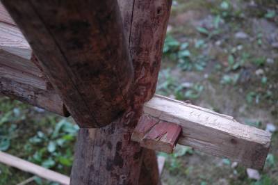 Rustic Log Sawing Bench